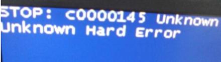 ������ʾ&ldquo;C0000145 unknown hard error&rdquo;�Ľ������